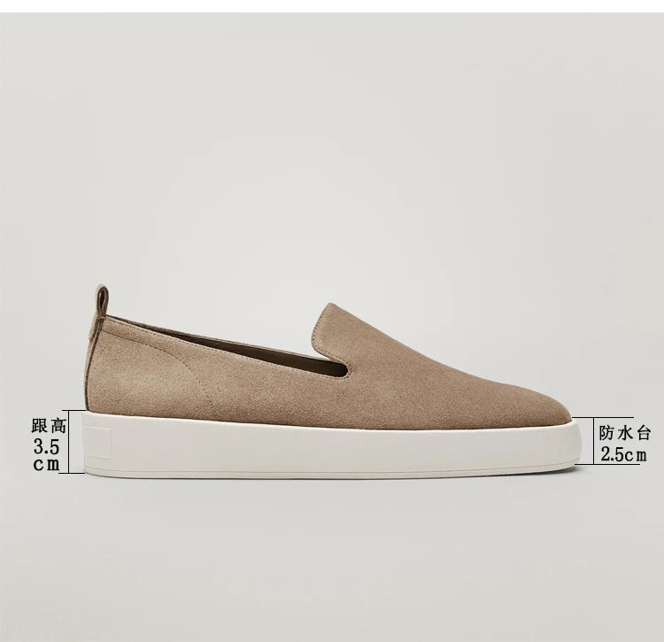 Jenny&Dave Casual Flat Shoes Women Shoes Fashion Simple Slip-On Loafers Women England Style Soft Genuine Leather Lazy Shoes