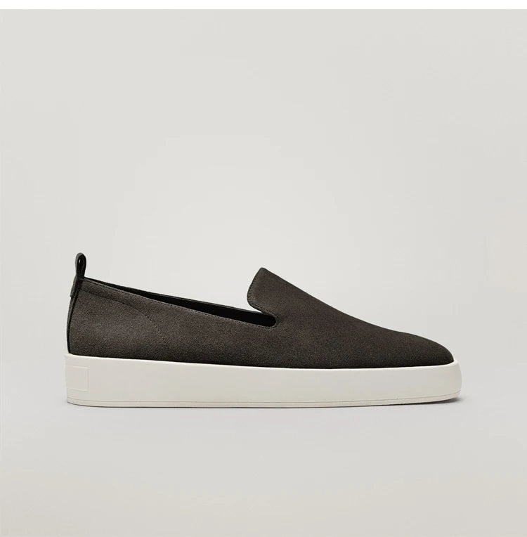 Jenny&Dave Casual Flat Shoes Women Shoes Fashion Simple Slip-On Loafers Women England Style Soft Genuine Leather Lazy Shoes