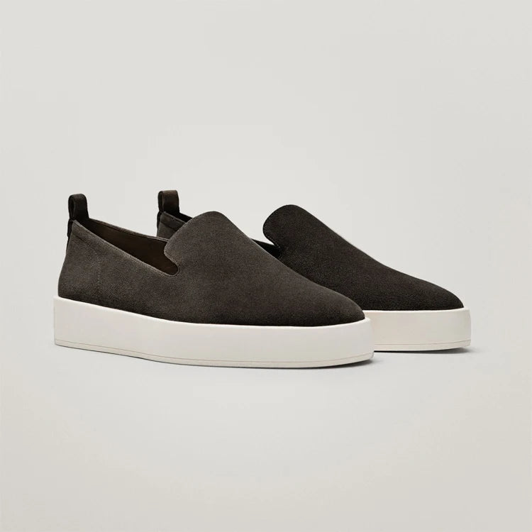 Jenny&Dave Casual Flat Shoes Women Shoes Fashion Simple Slip-On Loafers Women England Style Soft Genuine Leather Lazy Shoes
