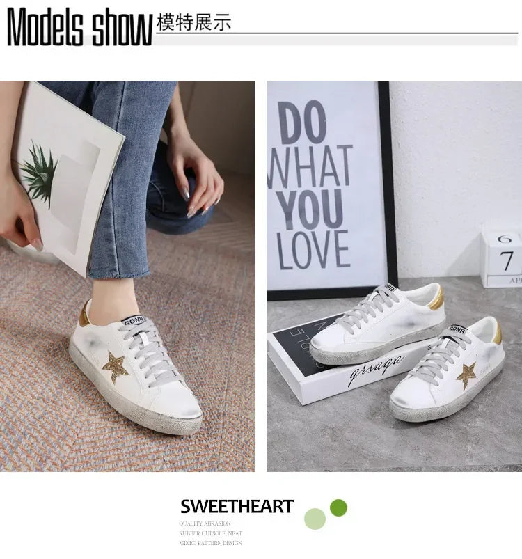 Small dirty shoes female 2024 spring and fall new wild do old stars small white shoes fashion men and women couples board shoes