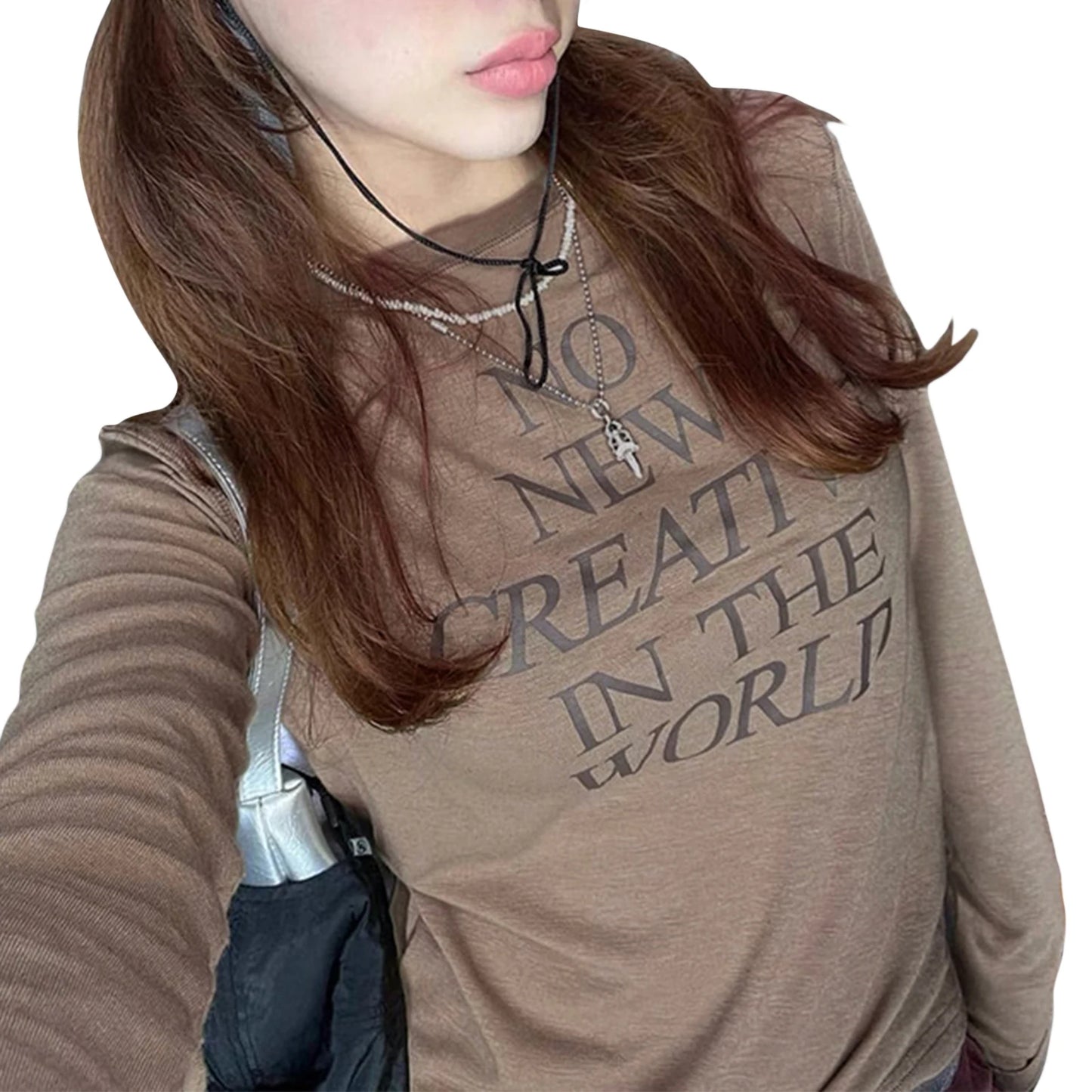 Women Long Sleeve Tops Casual Loose Letter Print Pullover Shirt Blouse for Club Streetwear