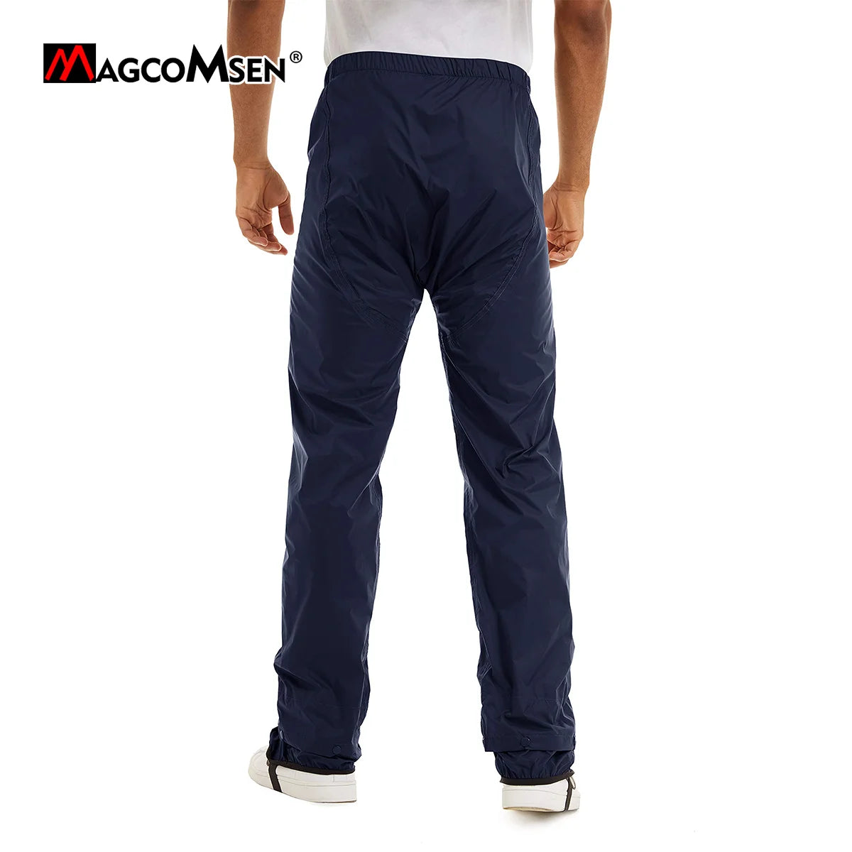 MAGCOMSEN Men's Waterproof Overtrousers Rainwear Outdoor Pants Rain-proof Rain Pants Hiking Walking Trousers With Shoes Cover