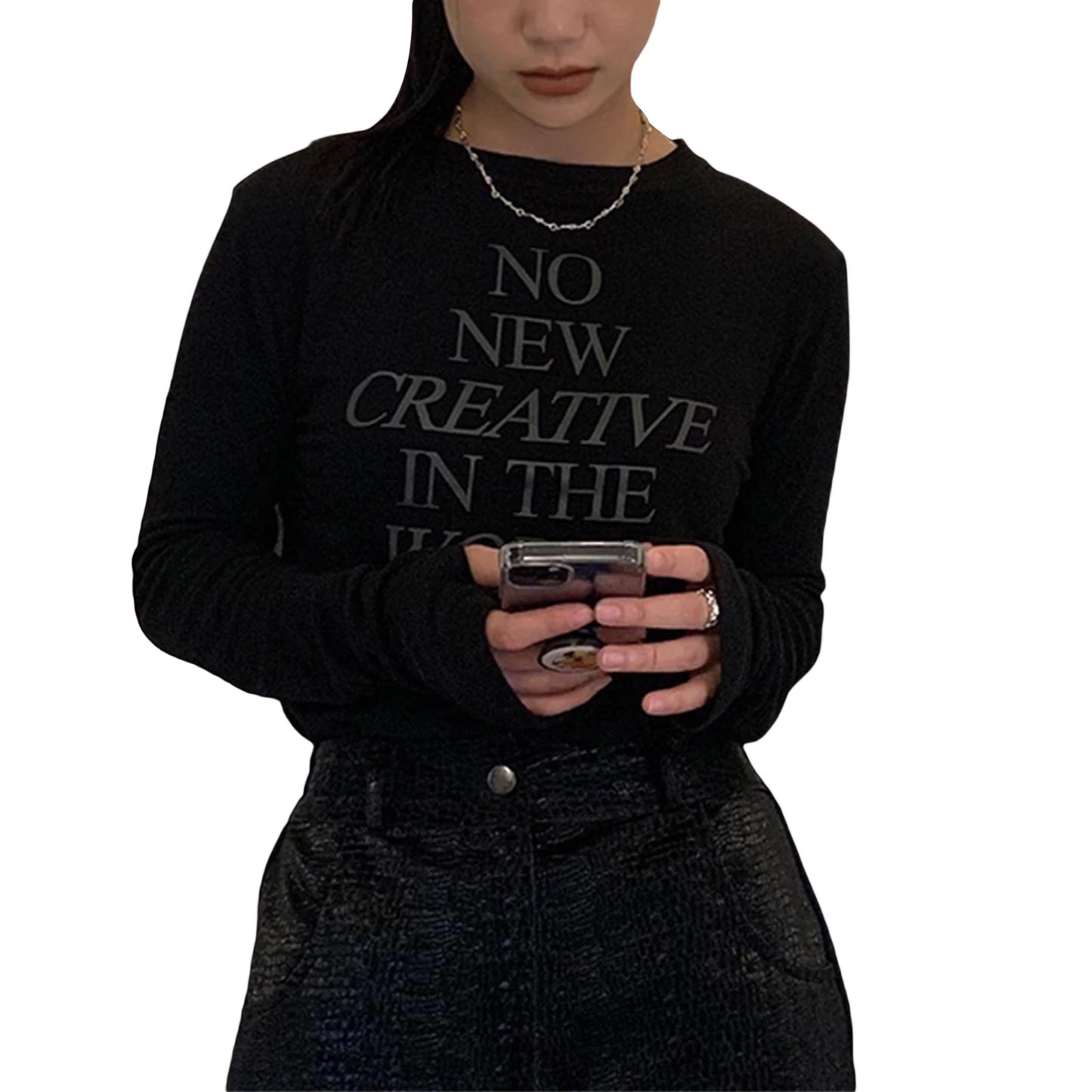 Women Long Sleeve Tops Casual Loose Letter Print Pullover Shirt Blouse for Club Streetwear