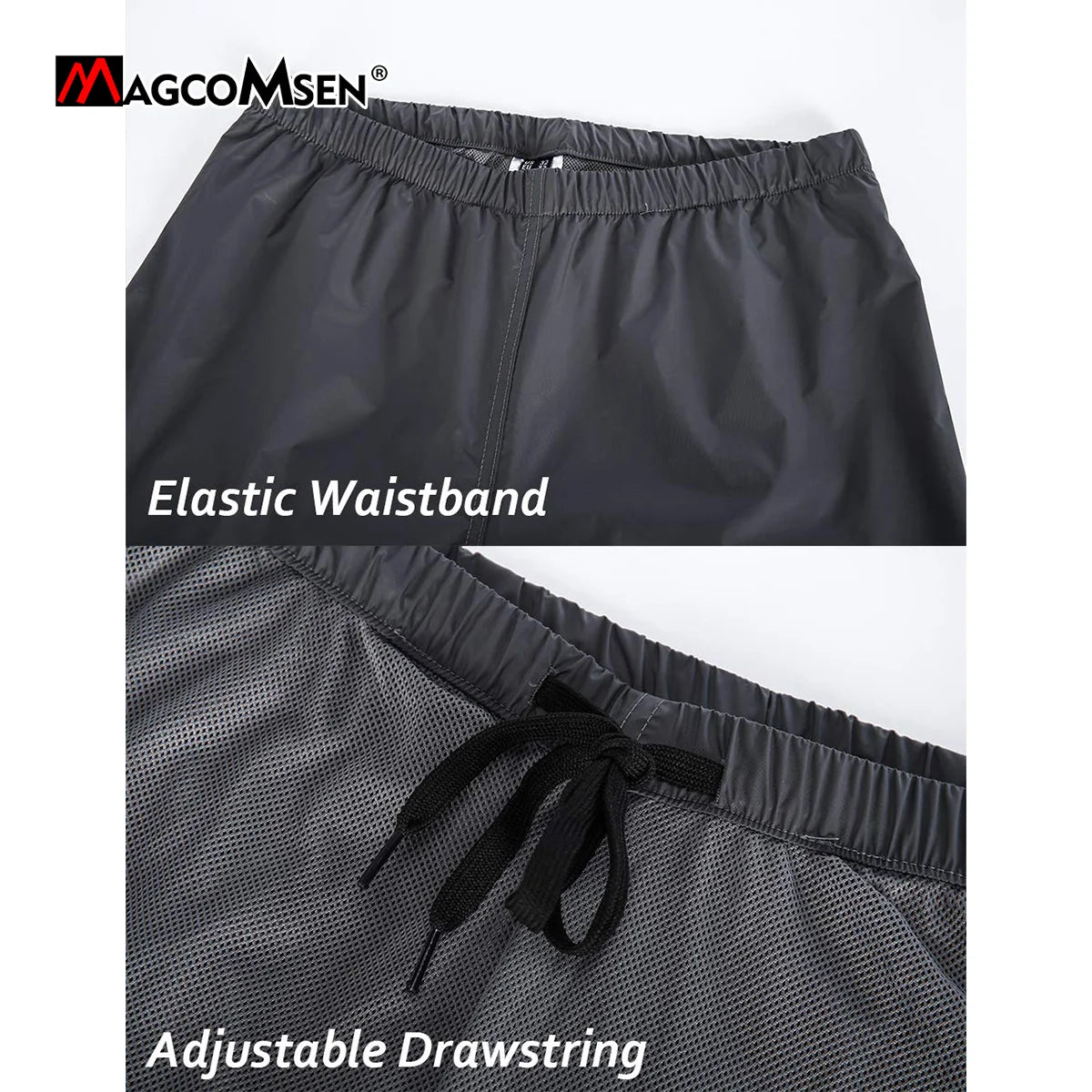 MAGCOMSEN Men's Waterproof Overtrousers Rainwear Outdoor Pants Rain-proof Rain Pants Hiking Walking Trousers With Shoes Cover