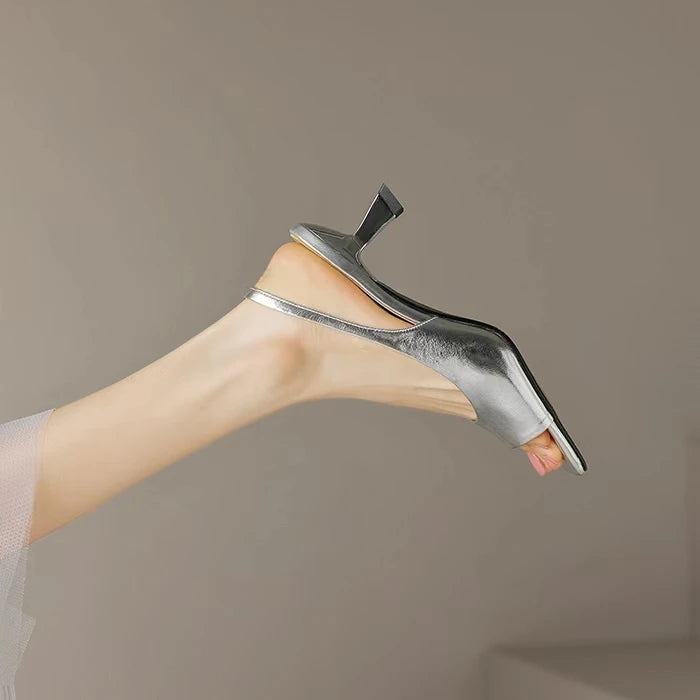 Open Toe Mid Heels Shoes Sandals Women Slides New Brand Pumps Shoes Party Designer Dress Women Slippers Zapatillas